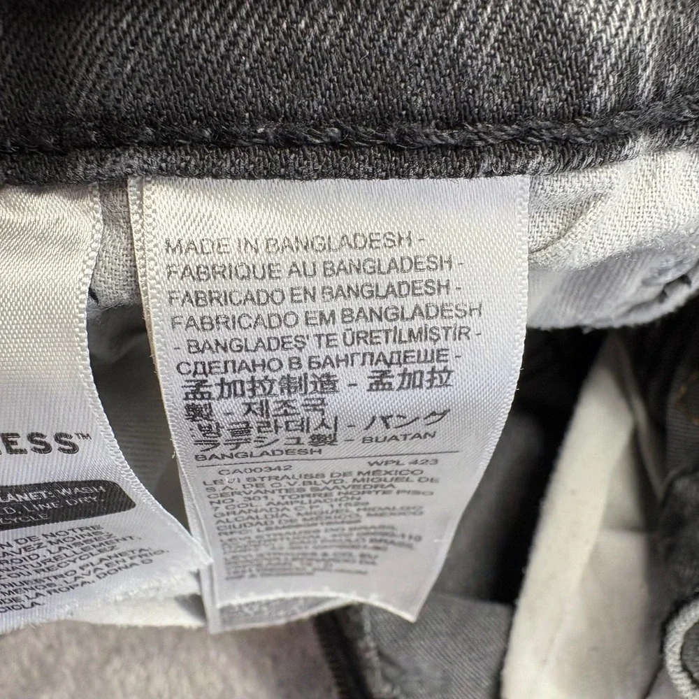 Levi's 514 Straight Fit Jeans Mens 32x30 Black Good Stretch Denim Zip Fly
